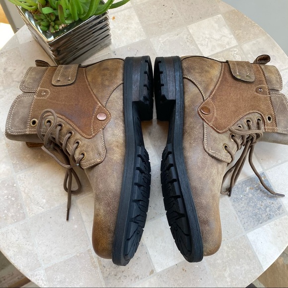 NWOT POLAR FOX BROWN ANKLE COMBAT BOOTS BOOTIES - Picture 12 of 15